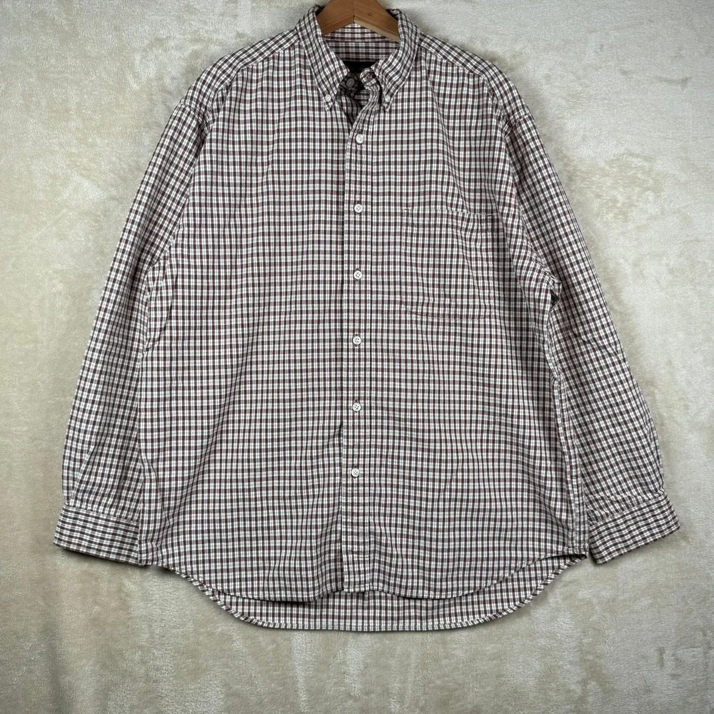 Eddie Bauer Mens‎ Plaid Button Down Shirt Long Sleeve Cotton Size L